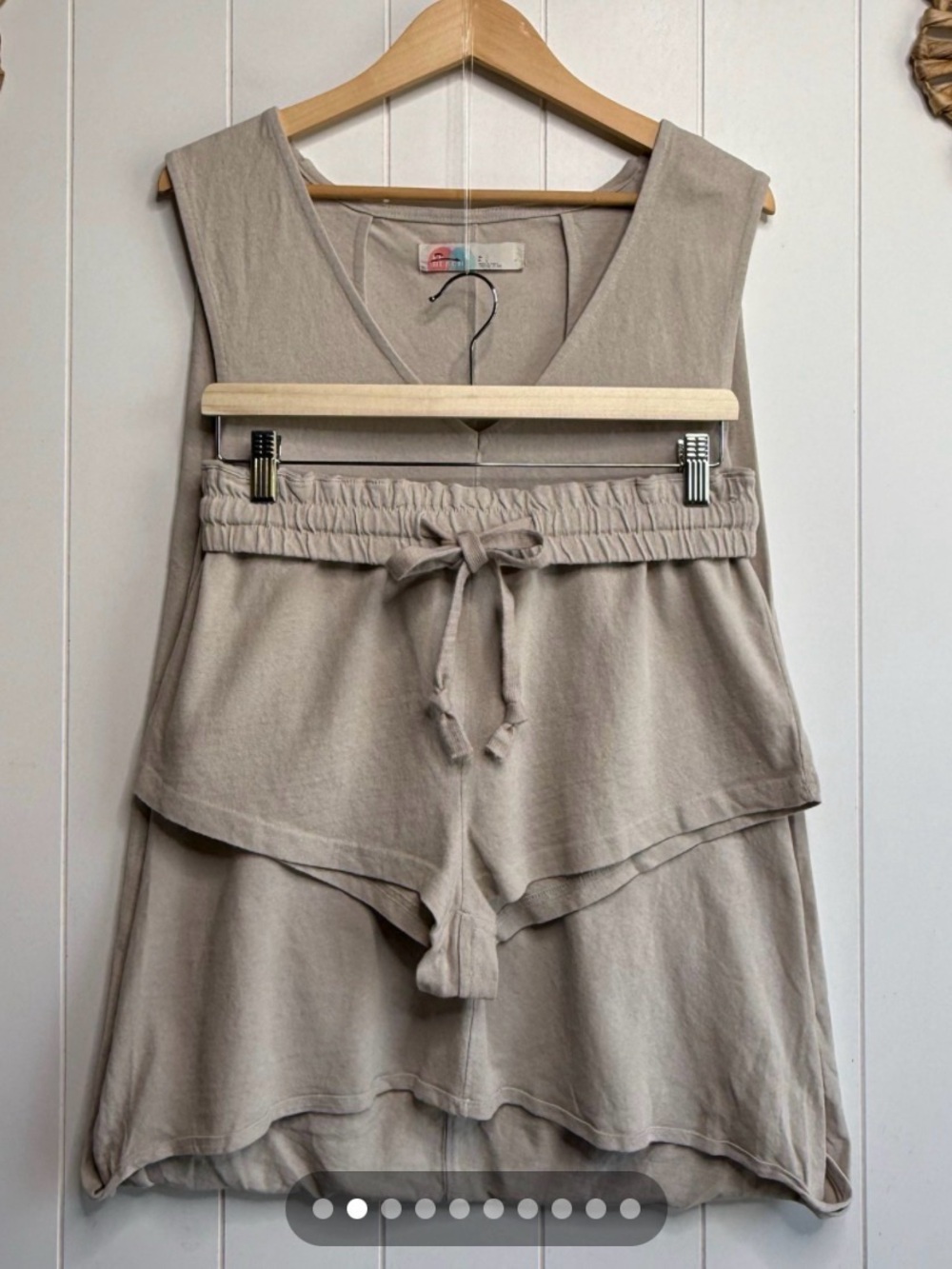 FP Beach Natural Beige Two-Piece Lounge Set - Tank & Drawstring Shorts